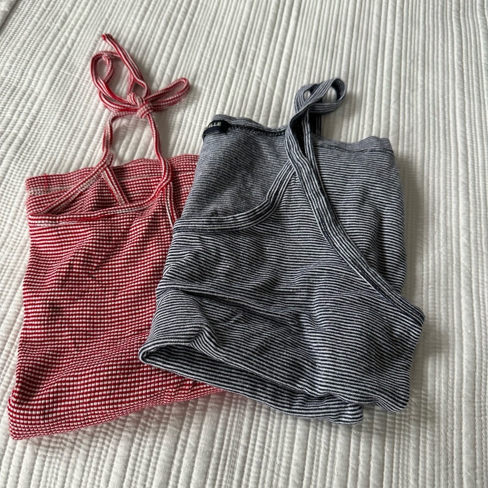 Brandy Melville  Halter Tops - Red and Blue